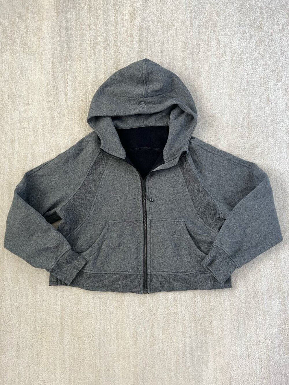 Lululemon Scuba Oversized Full Zip Hoodie M/L Heathered Speckled Black